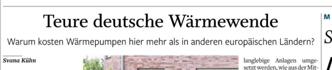 Leserbrief zur NOZ vom 18.11.2025, Artikel "Teure deutsche Wärmewende" von Svana Kühn auf der Seite 7