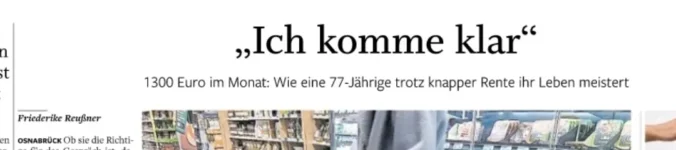 Rentnerin angeblich mit 1300€ zufrieden