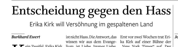 Wenn Moral Analyse ersetzt: Ein Leserbrief über die journalistische Doppelmoral der NOZ im Umgang mit dem Kommentar zu Erika Kirk.