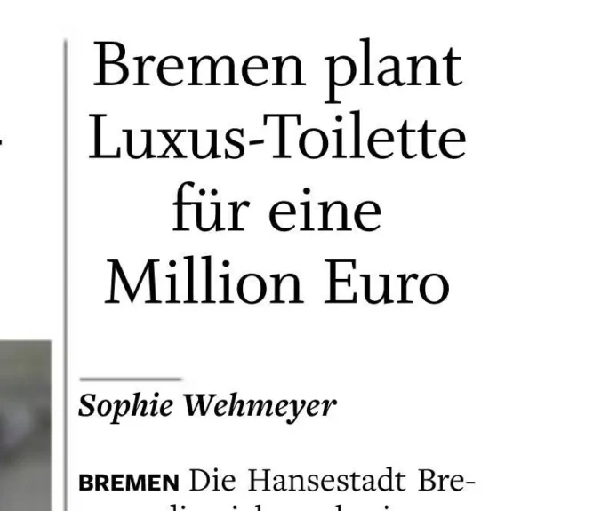 bremen plant luxustoilette für eine million euro