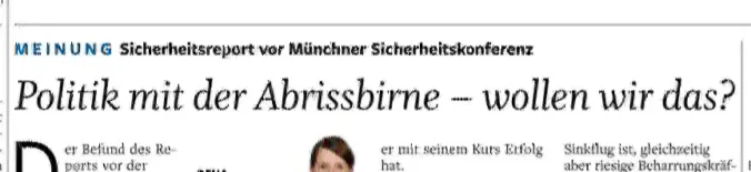 Rena Lehmann u.a. über Trump, NOZ vom 10.02.2026, Seite 1
