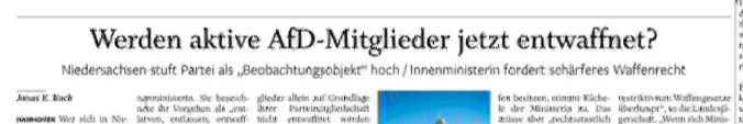 Afd niedersachsen rechtsextrem waffenverbot